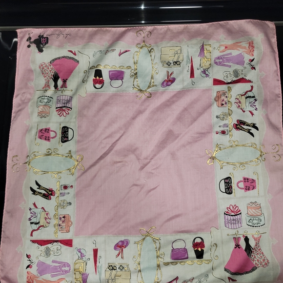 Chic Pink and White Scarf By Lulu Guinness - Picture 1 of 4